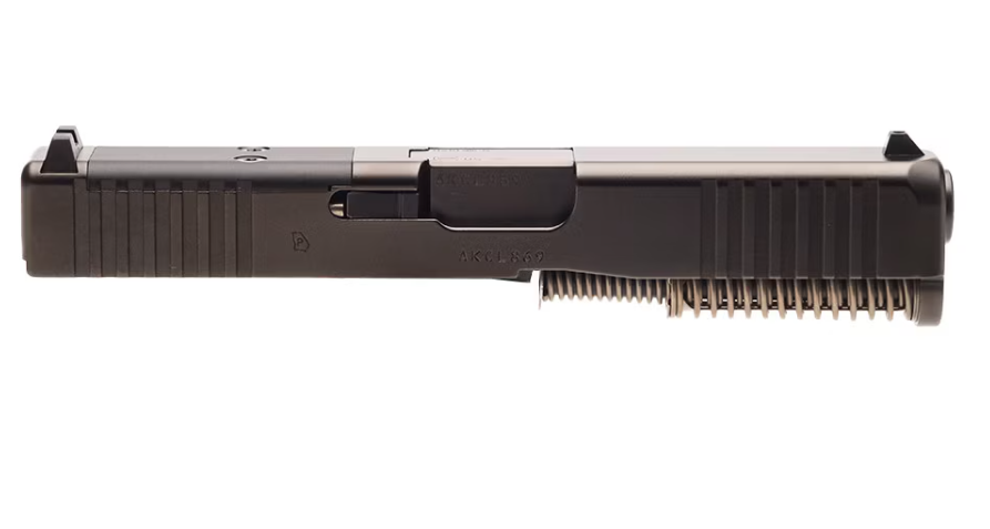 Glock 19 Gen 5 MOS plate system with adapter plates for RMR, Holosun, Leupold, and cover plate installed