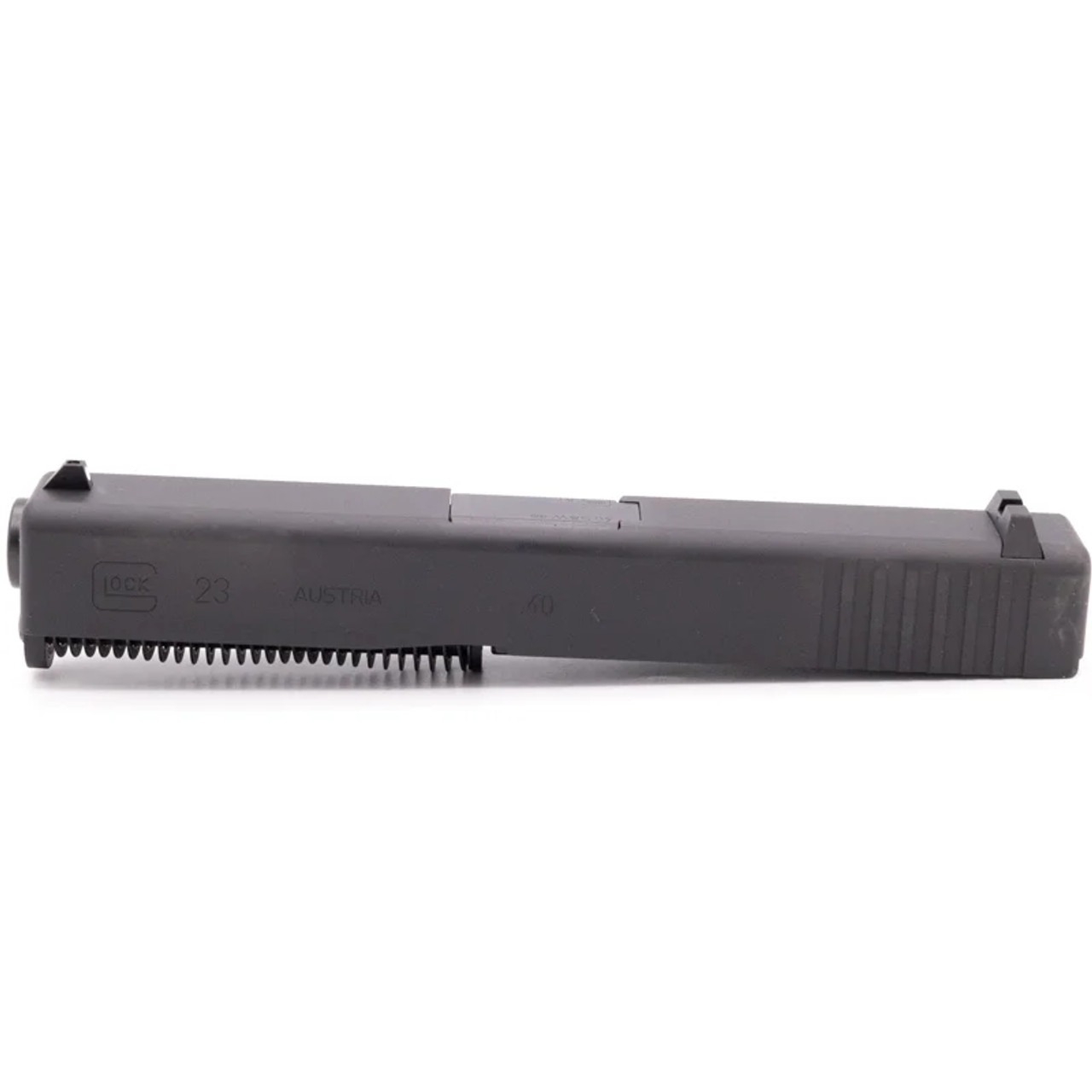 Glock 23 Gen 3 OEM slide with Tenifer finish and rear serrations