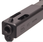 Exploded view of Glock 17C Gen 3 OEM slide showing ported barrel, recoil spring, and internals